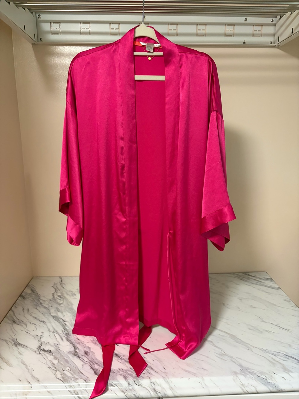 Victoria's Secret Hot Pink Satin Kimono Robe -O/S